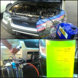 Proses Flushing dan Service masalah AC mobil kurang dingin dan tidak dingin