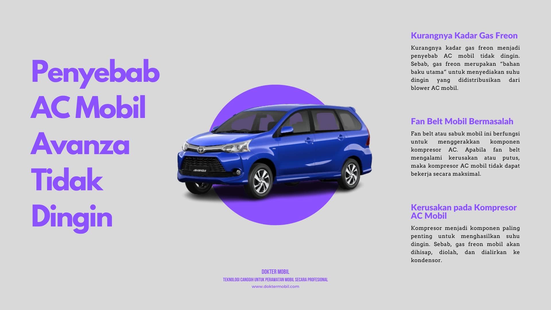 Penyebab AC Mobil Avanza Tidak Dingin