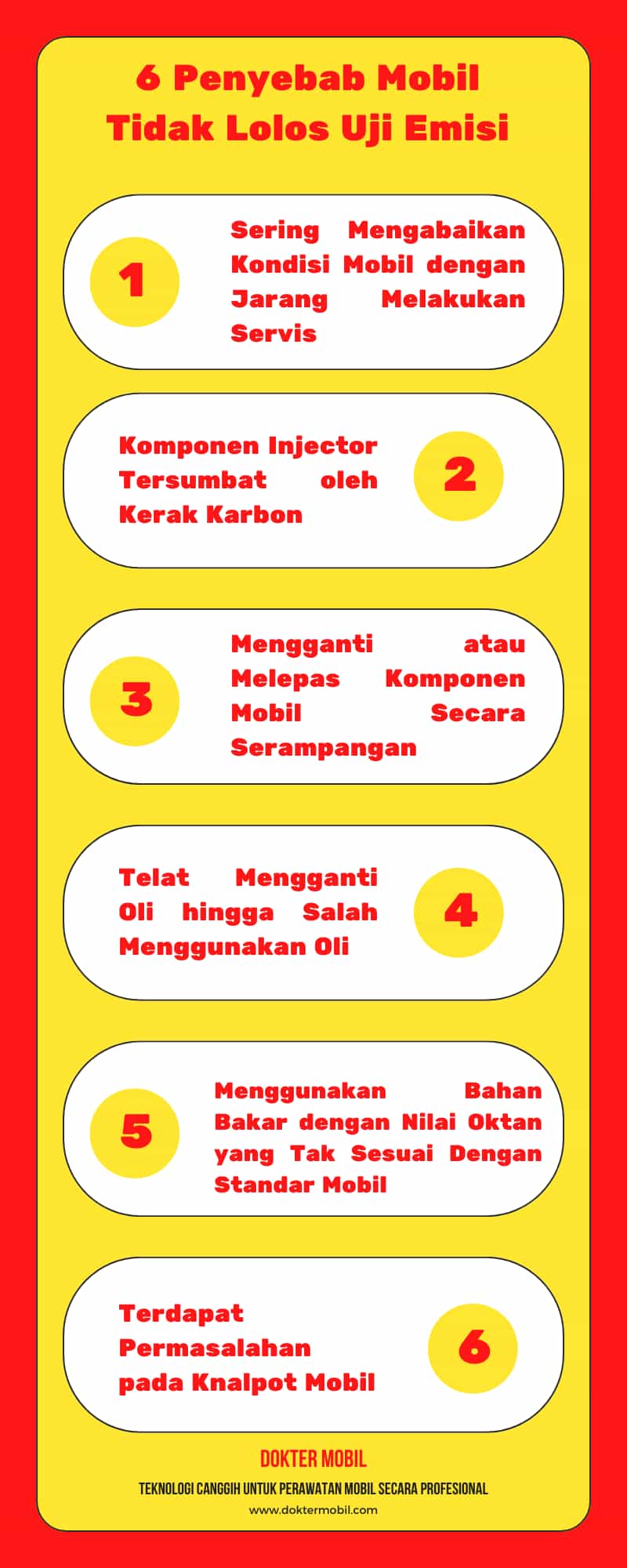 6 Penyebab Mobil Tidak Lolos Uji Emisi