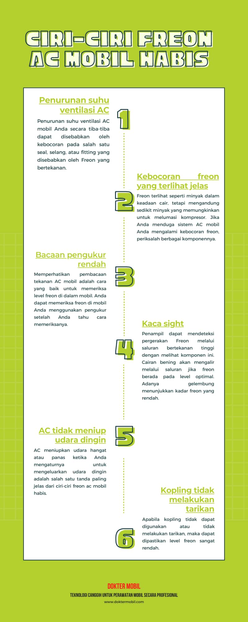 ciri-ciri freon ac mobil habis 