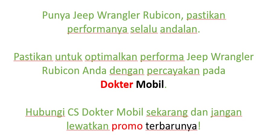 Service Mobil Jeep Wrangler Rubicon Terpercaya di Dokter Mobil