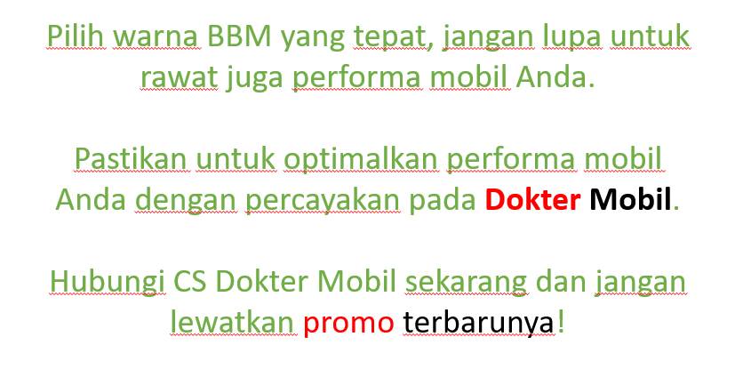 Pilih BBM yang Tepat, Service Mobil yang Akurat di Dokter Mobil