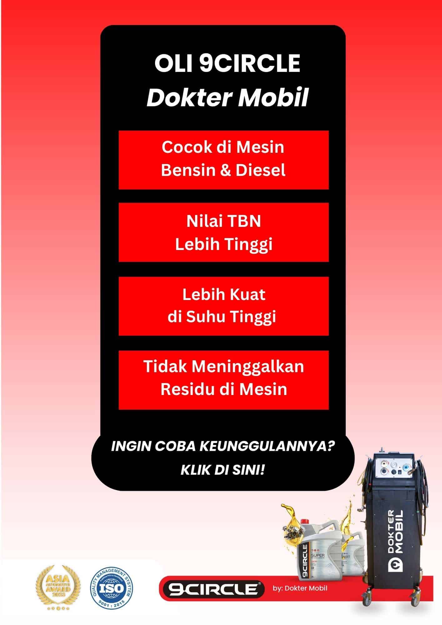 Kelebihan Oli 9Circle Dokter Mobil