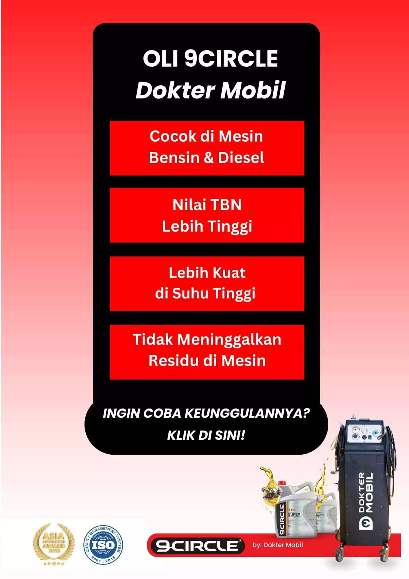 Kelebihan Oli 9Circle Dokter Mobil