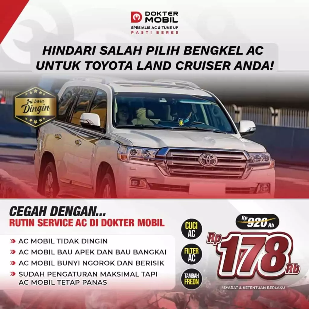 List Bengkel Service AC Mobil Toyota Land Cruiser Unggulan