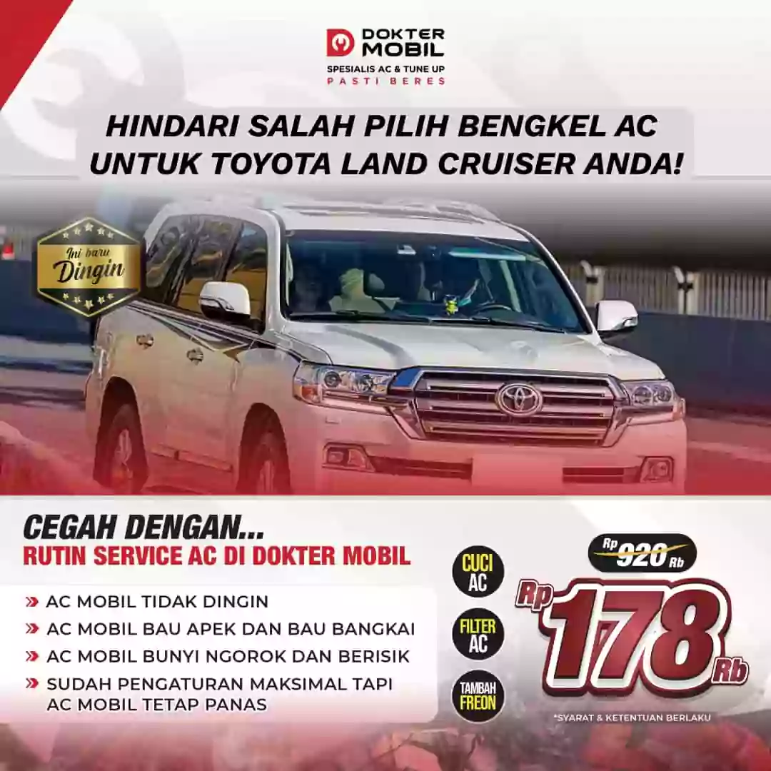 List Bengkel Service AC Mobil Toyota Land Cruiser Unggulan